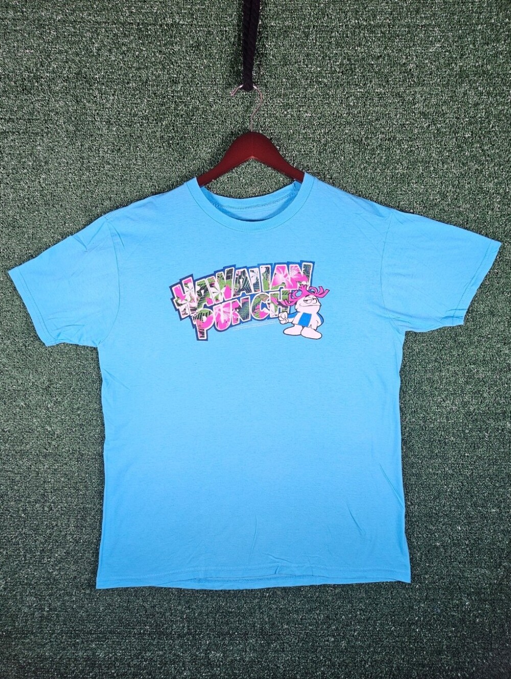 Savvy Bright Blue Graphic Tee with 'Hawaiian Punch' Logo / Mens Size Large